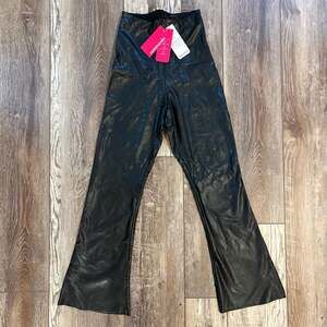 Commando Faux Leather Cropped Flare Leggings Black High Rise NWT M